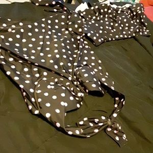 Two Piece pink polka dot